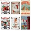 Pcs Retro Christmas Snowman Metal Tin Signs Pcs Vintage Iron Wall Art Plaques with Festive Quotes Rustic Decor for Family Room