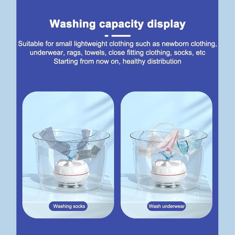 Ultrasonic Mini Washing Machine Automatic Turbo Portable Washing Machine Dormitory Small Bucket