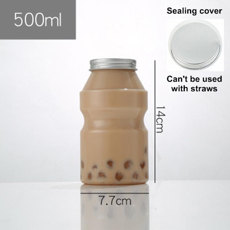 500ml Portable Fruit Juice Cold Brewed Tea Bottle Transparent Plastic Beverage Bottle Disposable Milk Tea Bottle