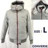 Padded Jacket Men L Gray Removable Hood Coat jumper(USED)