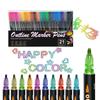 Black Double-Line Quick-Dry Non-Bleeding Fluorescent Art Marker for Students