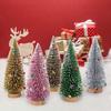 1pc 10cm/20cm Mini Christmas Tree Wooden Home Table Top Decor for Christmas Party New Year Home Supplies