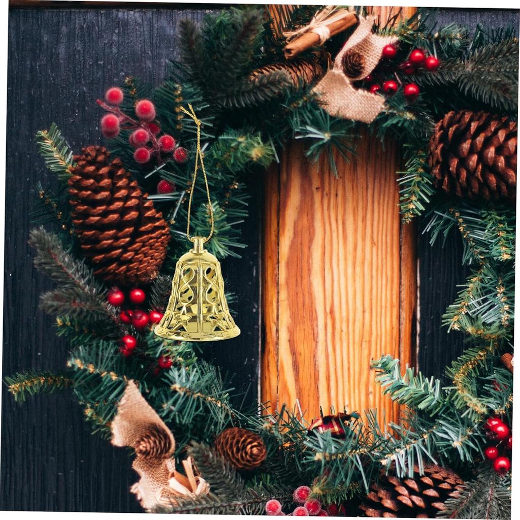 12pcs Christmas Tree Bell Ornaments Festive Hanging Decorations for Winter Theme Parties Safe Plastic Bells for Home Decor Xmas Tree Pendants Holiday