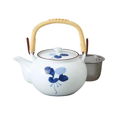 Teapot Steel with Arita Manryo with 4 Made In Stylish Ale-net (Stainless Strainer), 600cc, Ware, Style, Basket, No. Teapot, Porcelain, Japan,
