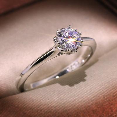 Sternenklarer Glatter Simulierter Diamant Neuer Damenring Einfache Steineinlage 45 Punkte Verspielter Mädchen-Fake-Diamantring