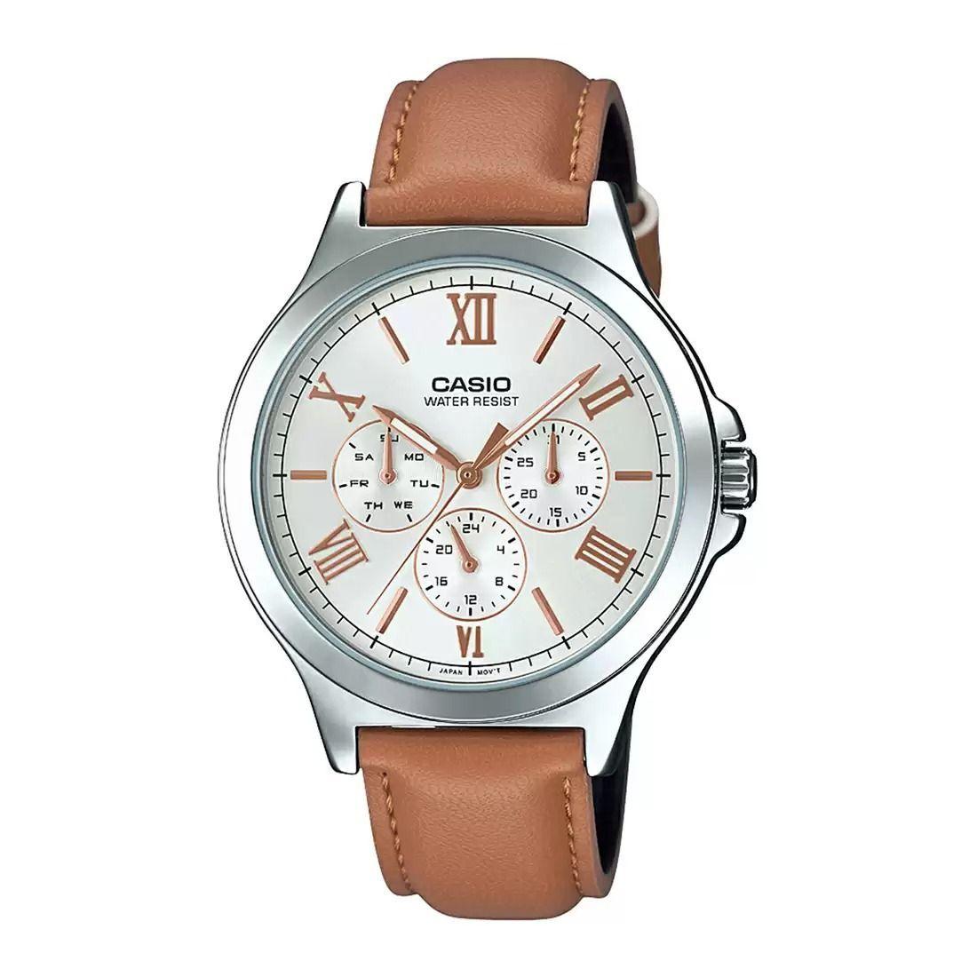

Мужские часы с коричневым ремешком и несколькими циферблатами, Brown Multi-Dial Men s Watch, Casio