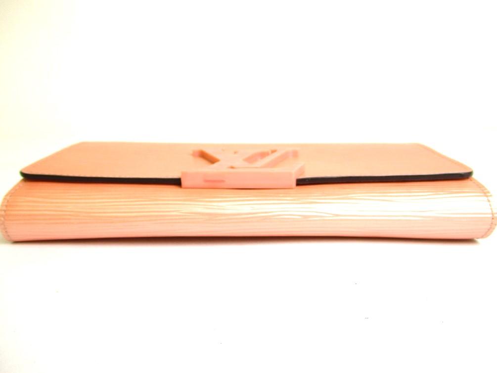 Authentic LOUIS VUITTON Epi Rose Pink Leather Flap Long Wallet Portefeuille Louise #9921 Open Box