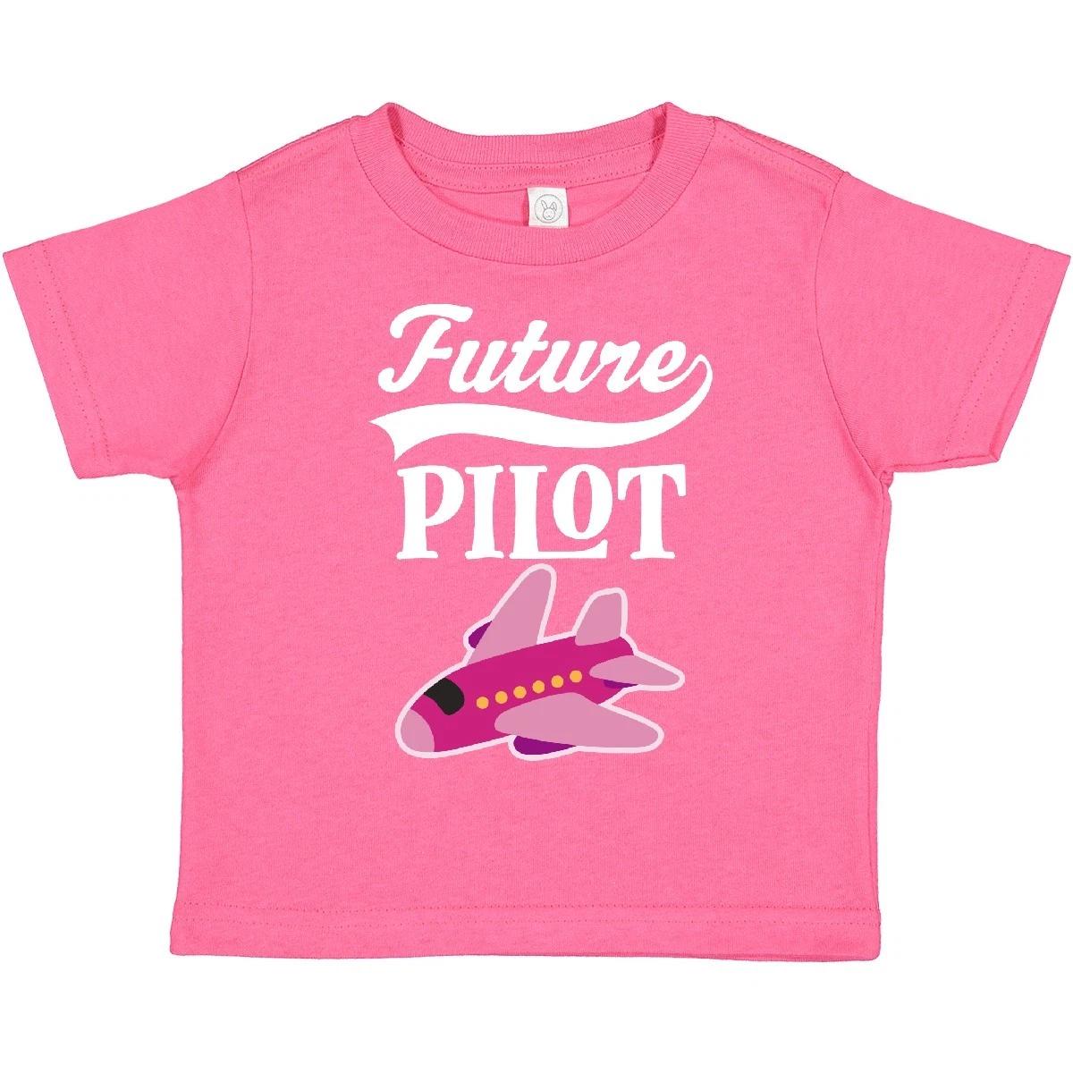 Inktastic Future Pilot Girls Airplane Career Toddler T-Shirt Plane Commercial 120