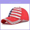 New American Flag Baseball Cap Fashionable Rhinestone Sunshade Duck Tongue Cap Wholesale