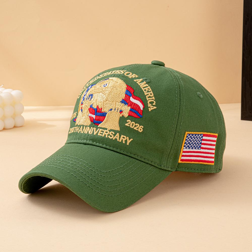 Berretto da Baseball Vintage USA 250° Anniversario 1776-2026 Ricamo Aquila Libertà Regolabile Cappello da Papà Cappello Patriottico da Esterno