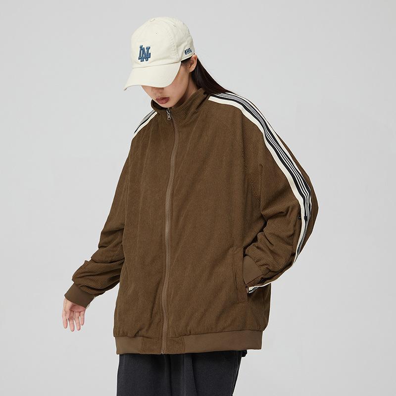 

New Fashion Trendy Jacket Men s Breasted Coat Jacket Teen Stand-up Collar 2XL кофейный