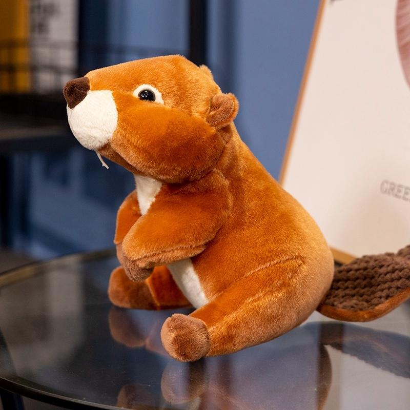 New Simulation Sitting Beaver Plush Doll Cartoon Fluffy Beaver Toy For Children Lovely Birthday Christmas Gift Doll Room Decor