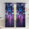 Psychedelic Mask Curtains Scary Window Drapes In Living Room Blackout Curtain For The Bedroom High Shading (70 %-90 %)2 Panels