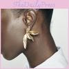 Gold Crafted Beautifully And Silver Floral Leaf Earrings For Trendy Women In Fall Fashion