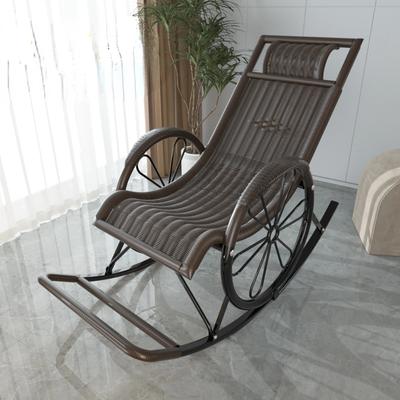 Balcony Home Rattan Lazy Chair Rocking Chair Rattan Chair Rocking Chair Old Man Reclining Rattan Chair Backrest Leisure Adult
