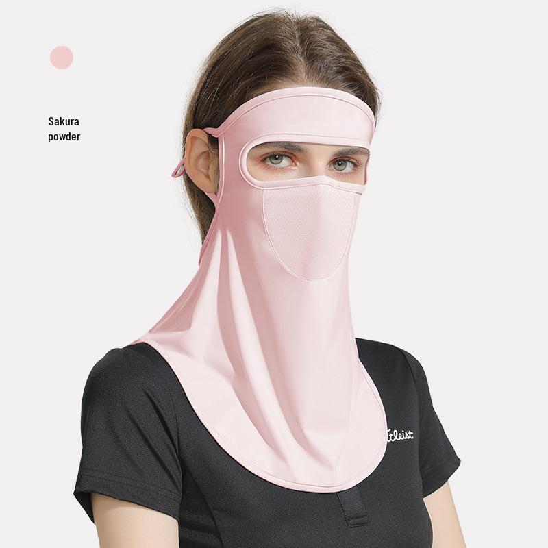 Women's Summer Ice Silk UV Face Mask for Outdoor Cycling and Golf - XTJ91