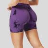 Women's High-Waisted Tie-Dye Yoga Shorts - Comfortable, Elastic, Athletic Wear for Fitness