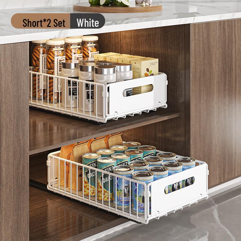 Suporte de Pia de Cozinha Extensível de Camada Dupla para Armazenamento de Tempero e Lanches