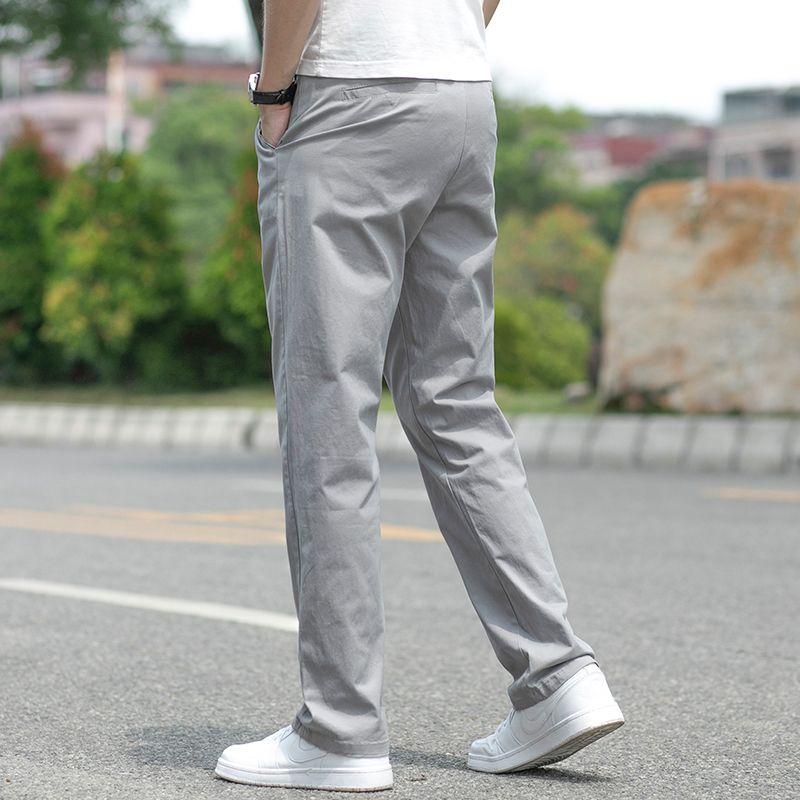 

Men s Beige Casual Pants Loose-Fit Straight-Leg Trousers Lightweight Daily Outdoor Comfortable Elastic Waist Pants 33