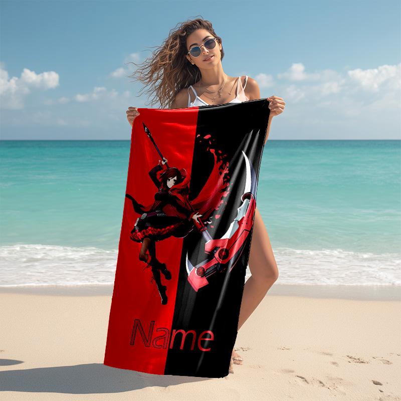 Personalisiertes, maßgeschneidertes Strandtuch mit RWBY Volume-Muster - weich, saugfähig, schnell trocknend, perfekt für Schwimmen, Camping & Baden