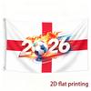 2D Flat - 2D Flat - 2D Flat Red And White Cross And 2026 Football Theme Pattern Flag Single-Sided Printing, Fan Support Flag, Party Flag, Decorative F
