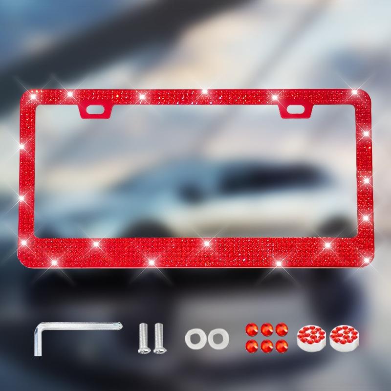 NEW 1/2PCS 31*16cm Bling Crystal License Plate Frame Women Rhinestone Car License Plate Frame Cover Holder Car Accessories