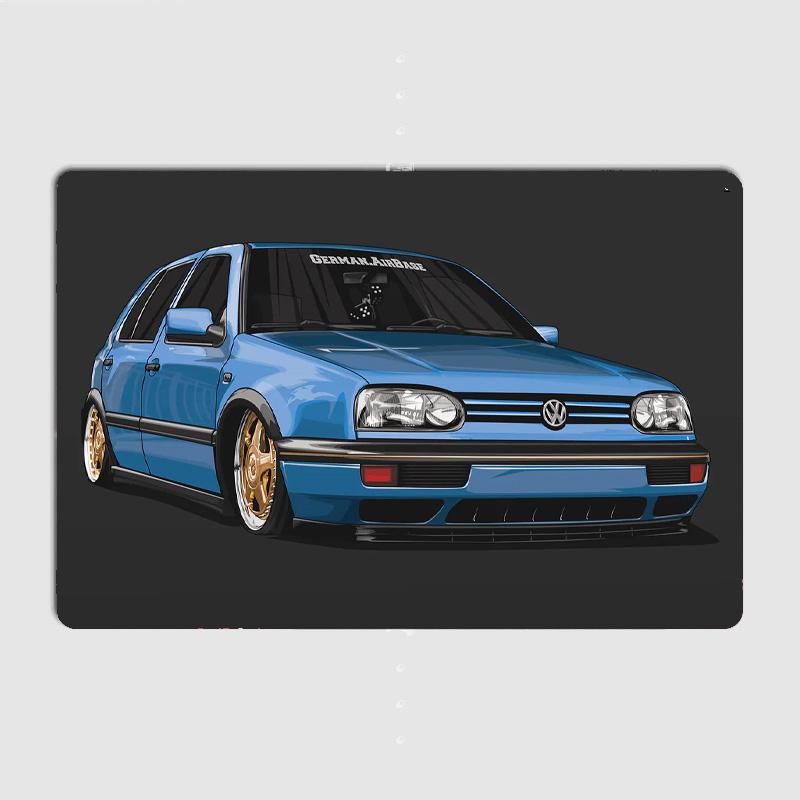 VW GT2 53B MK1 BBS MK3 Trabant 601 Oldtimer Wandkunst Poster Metall Innenbereich Heimwanddekoration Blechschild Dekoration Raumdekoration