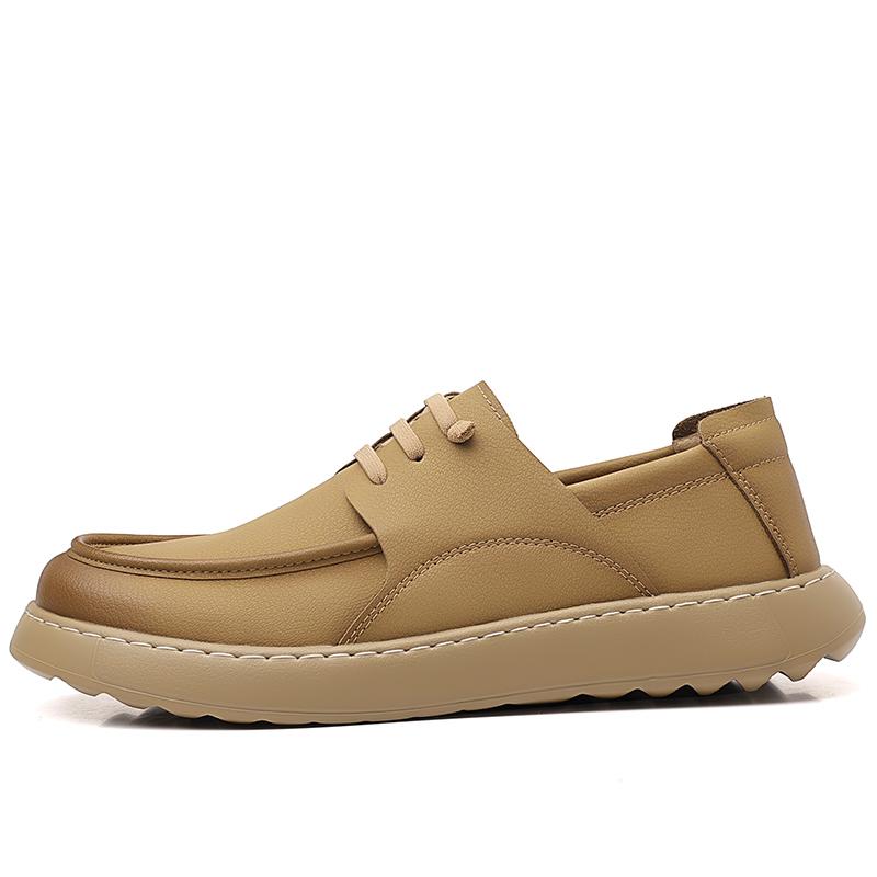 

2025 New Designer Loafers for Men Spring Autumn Fashion Casual Shoes Male High Quality Soft-soled Leather Shoes Man Khaki 38