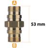 TR22M-TR22M DualConnect Adapter - Easy!Lock HD HDS Straight Brass Connector