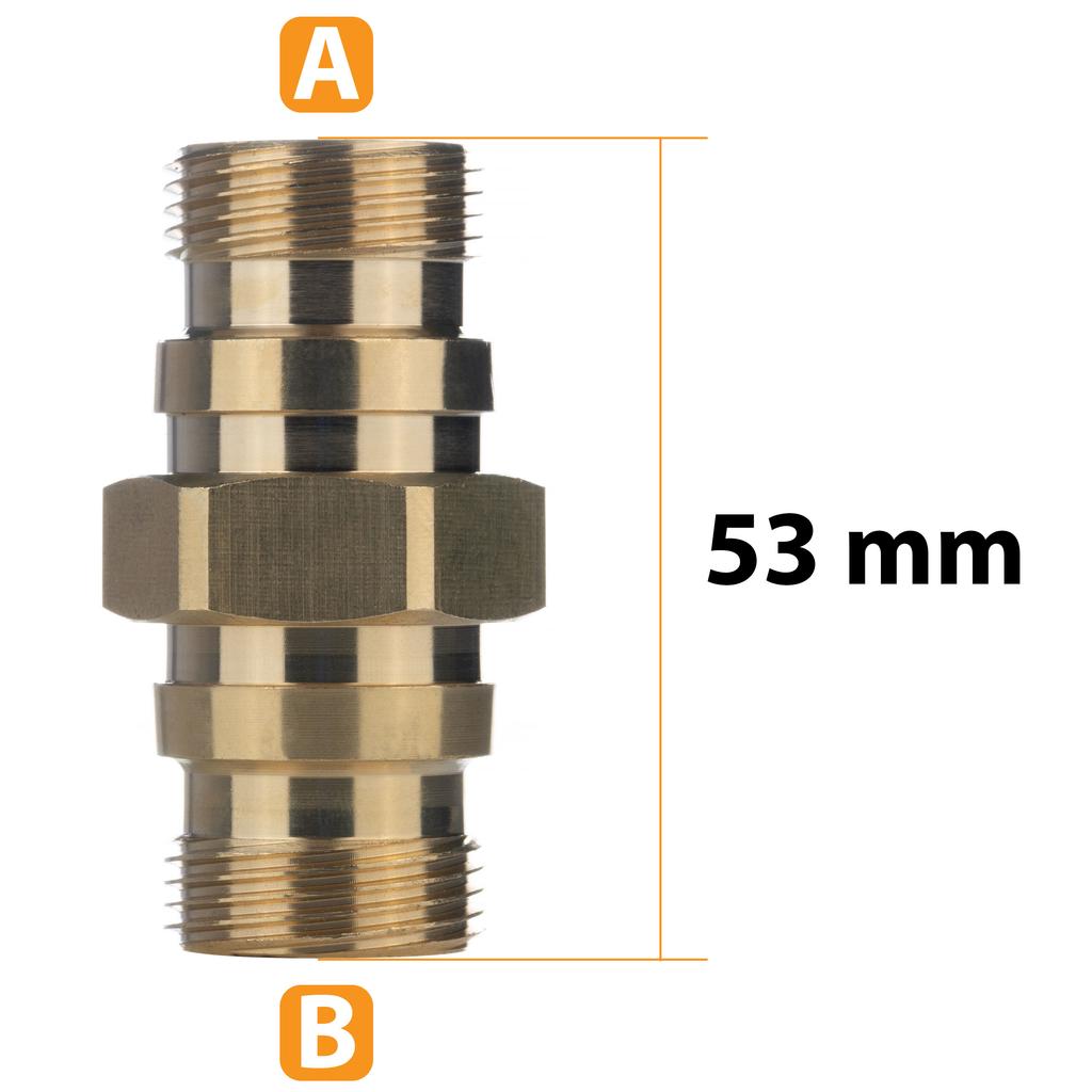 TR22M-TR22M DualConnect Adapter - Easy!Lock HD HDS Straight Brass Connector