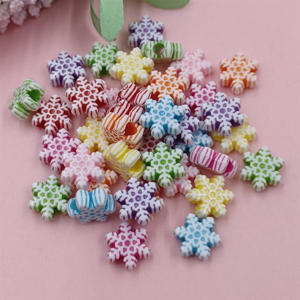 Luźne koraliki Bransoletka Kwiat 50 sztuk Naszyjnik Gilrs Biżuteria DIY Prezenty Ręcznie robione Płatki śniegu Kobiety Akrylowa Muszla