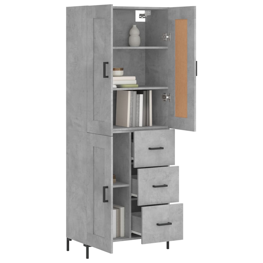 Highboard Concrete Grey 69.5 x 34 x 180 cm Particle Board