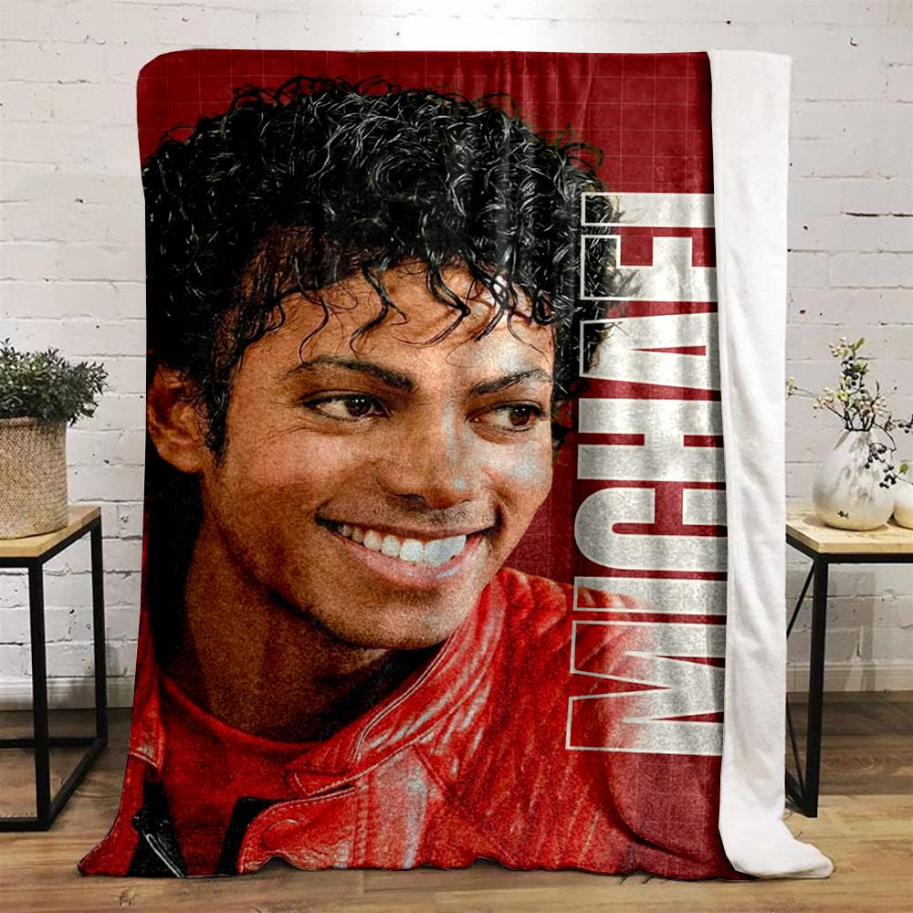 "Smiling Man Portrait on Red Background Warm blanket, Flannel blanket for bedroom, living room, sofa, and nap sofas"