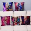 H-Harley Q-Quinn Anime Office Cushion Pillowcase Car Cushion Cover45X45CM Lumbar Pillowcase Sofa Pillowcover