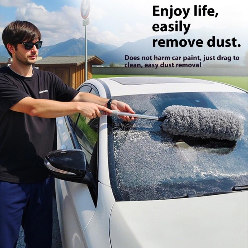 Washable Gentle Automotive Cleaning Brush Removes Fine Particles Ergonomic Grip Lightweight Build For Quick Dust Removal
