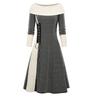 Europe, America, Autumn and Winter Fashion Women's Dress with Long Sleeves and A Shoulder.