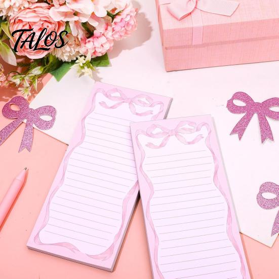 Decorative Grocery List Pad Magnetic Refrigerator Notepad, Highland Cow/Bow/Leopard Print, Shopping Cute Stationery for Home Kitchen Fridge And Metal