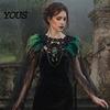 Feather Cape for Halloween Gothic Cloak Men Women, Tulle with Women's Party Wrap Shawl Shrug Shoulder Witch Cosplay Costume, Stage Performance Collar