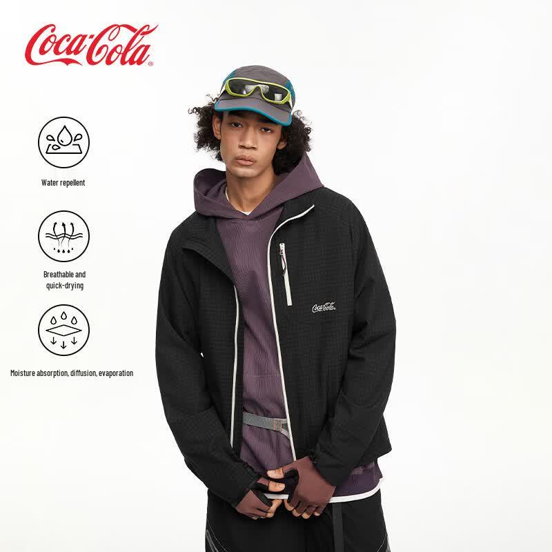 Coca-Cola Lightweight Outdoor Waterproof Plaid Zipper Jacket XL/4