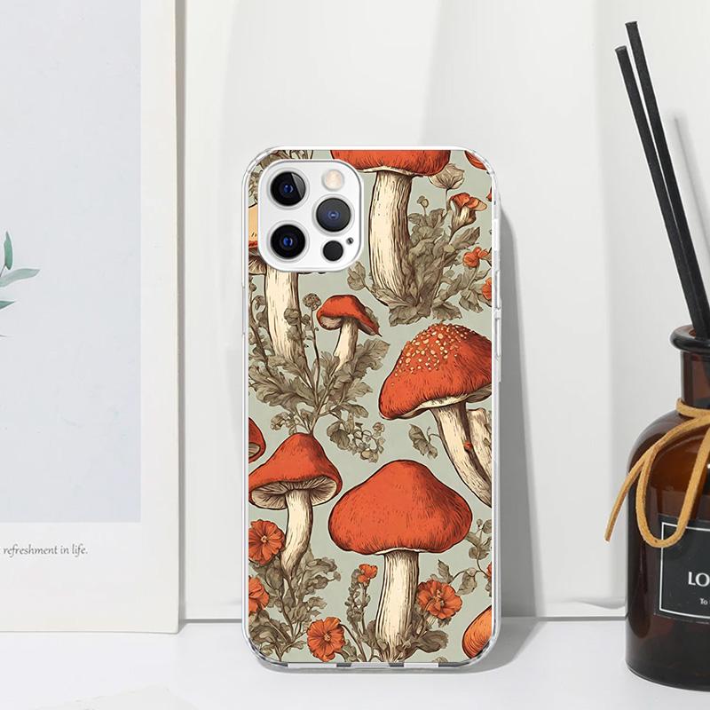 Colorful Mushroom Phone Case For Iphone 17 Air 16 15 Plus 16E 14 Pro Max 13 Mini 12 11 7 8 SE Fundas Soft Back Cover 17 Air 16 1