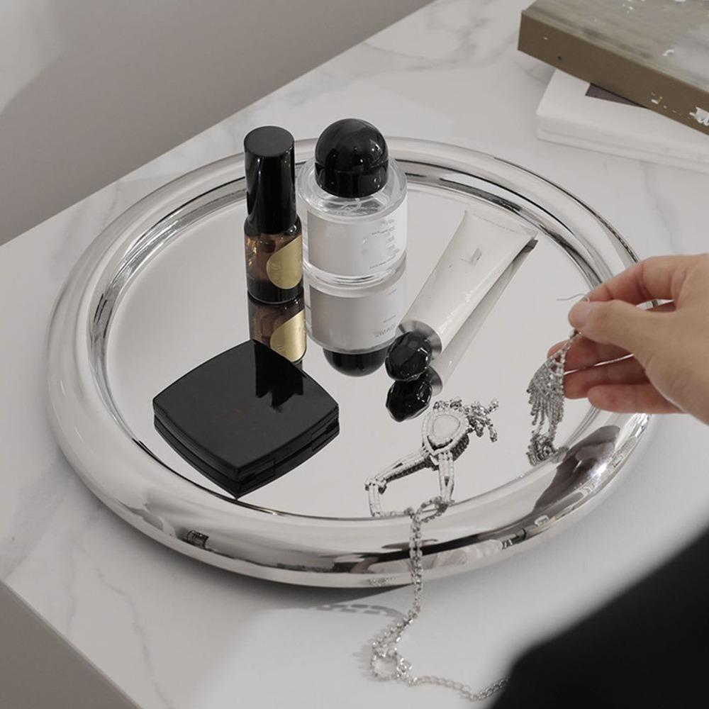 Rustless Steel Food Platter Raised Anti Spill Metal Tray Storage Tray For Cocktail Serving