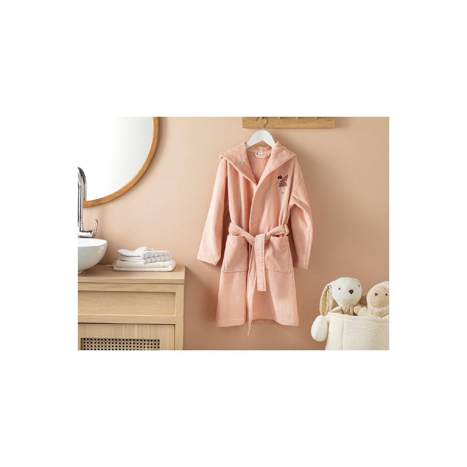 

Fairy Velvet Embroidered Children s Bathrobe 6-8 Years Pink
