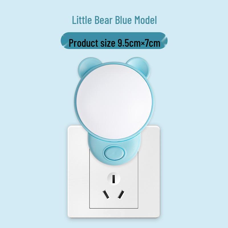 Plug-in LED Night Light: Soft, Energy-Saving, Eye-Friendly Bedside Lamp for Children and Baby Feeding.