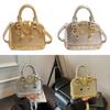 Minimalist Shell Handbag For Women Pu Leather With Metal Rivets Casual Crossbody For Spring Outfits