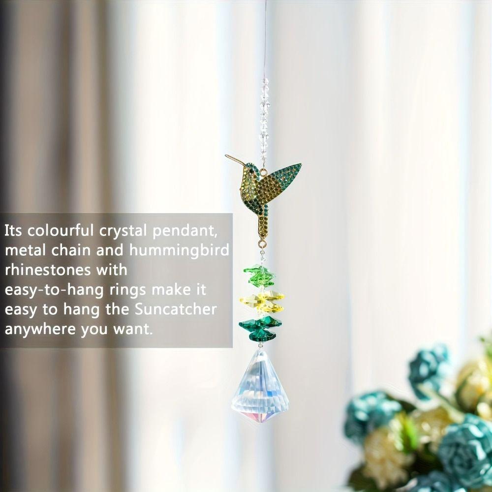 Garden Decoration Crystal Animal Shape Wind Chimes Hanging Rotating Sun Catcher Exquisite Colorful Wind Spinner Backyard