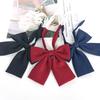 JK Collar Bow Tie for Women - Korean & Japanese Academic Style, Solid Color with Fine Stripes, Black & Wine Red
