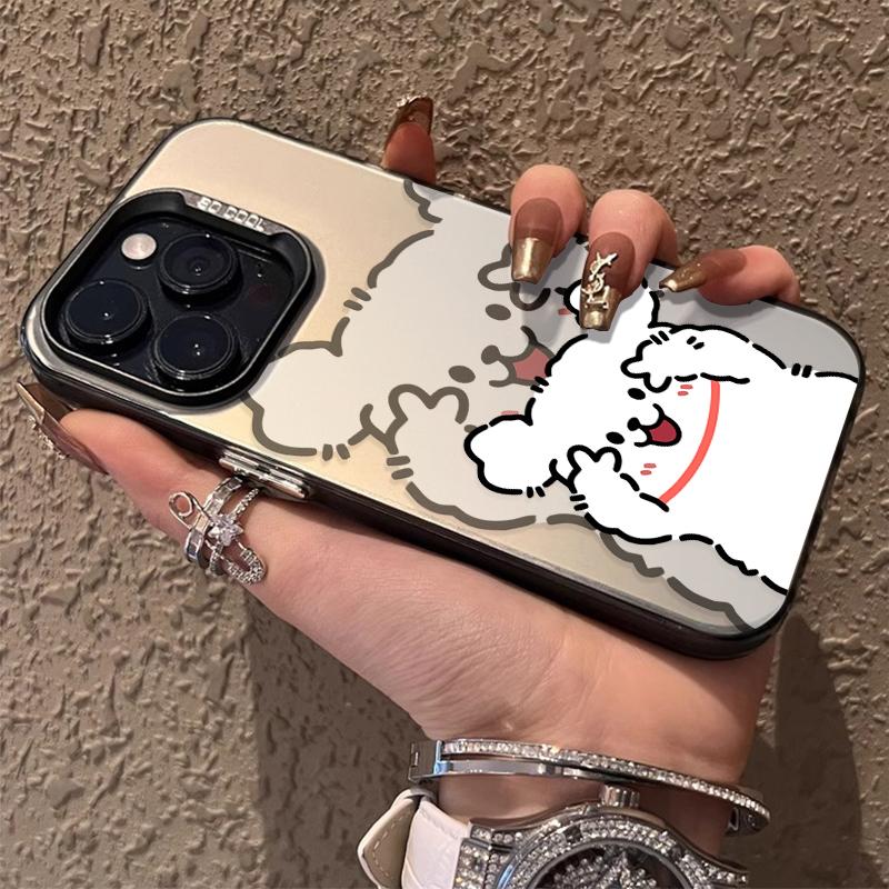 

Чехол для телефона с принтом щенка в стиле линия Для iPhone 17 16e 16 15 14 13 12 11 mini Pro Max X XR XSMAX 8 Air Plus Противоударный Матовый Задний Чехол iPhone XSMax