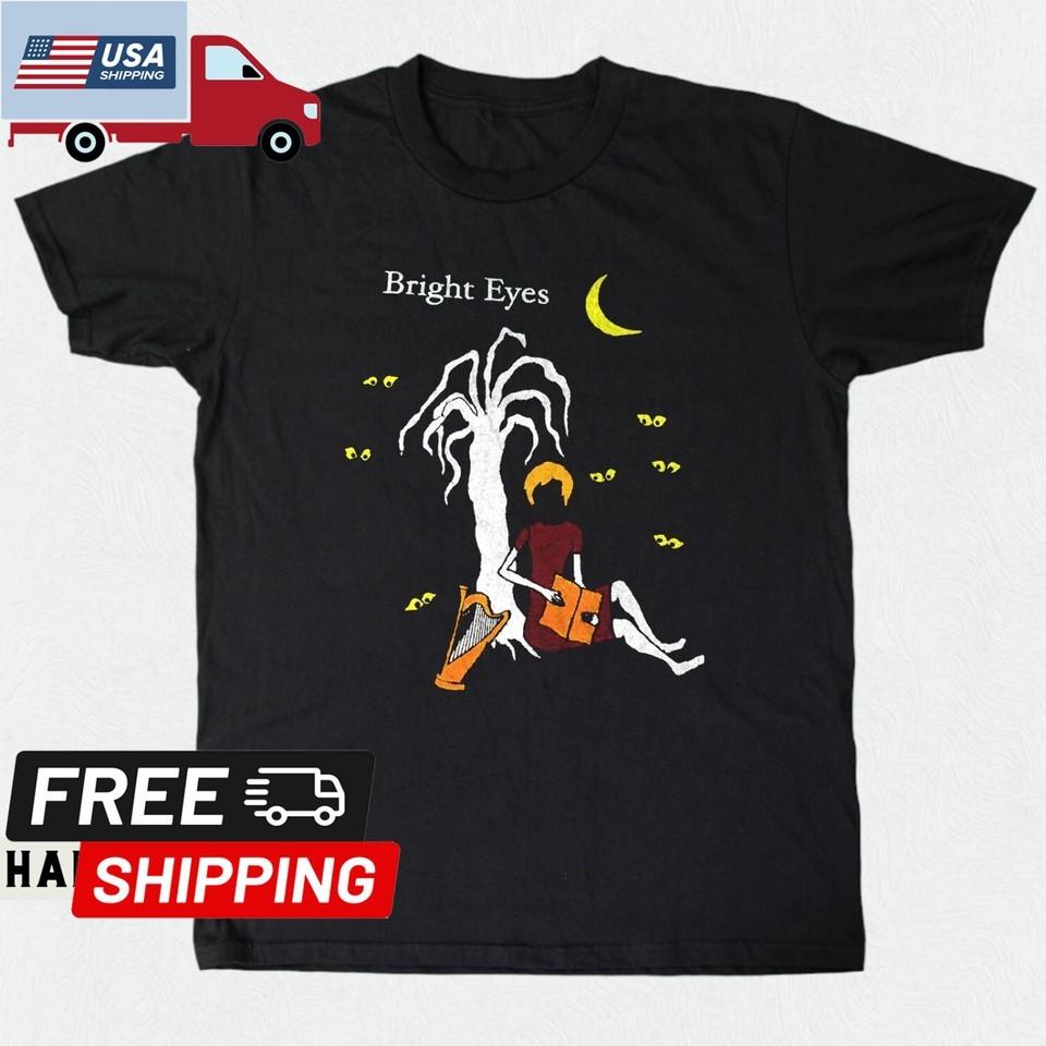 90#039s Bright Eyes Band Unisex Black Tshirt S5XL Unisex T-Shirt L