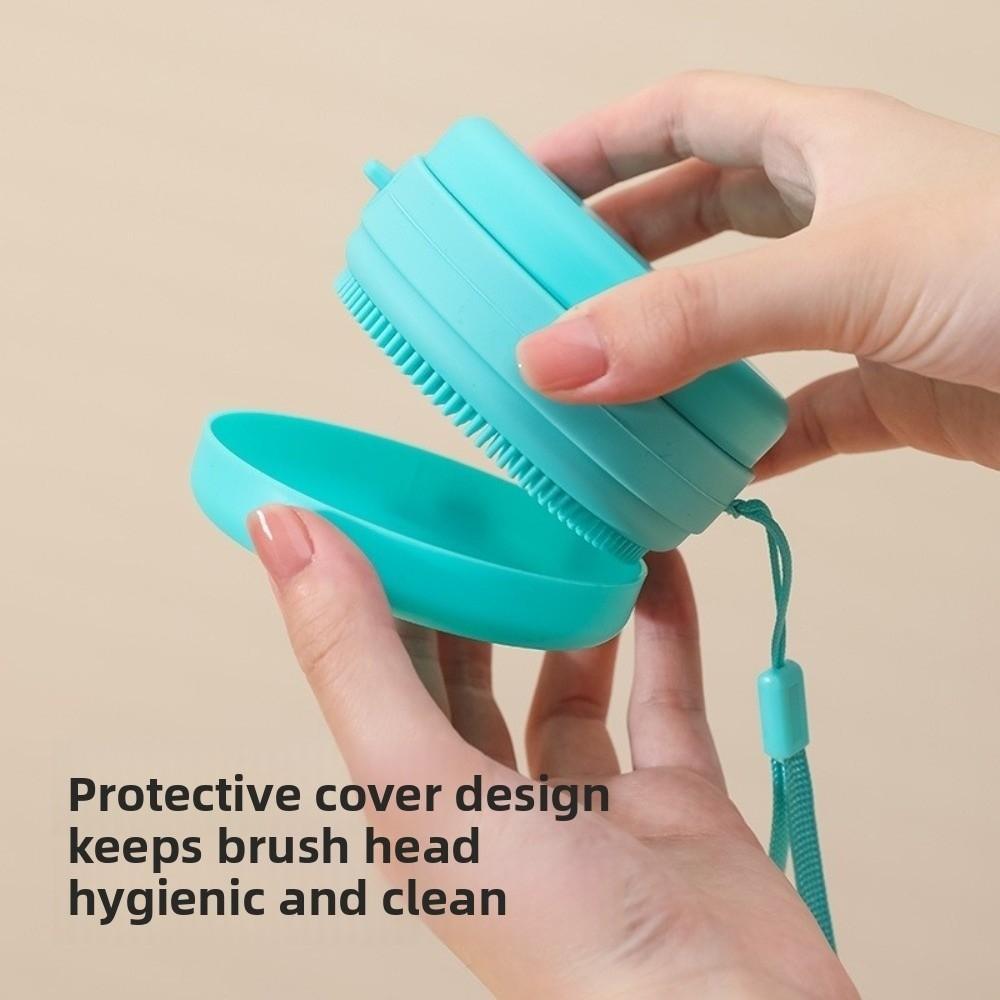 Perie portabilă pentru duș cu șnur de agățat, burete de corp, cutie pentru săpun, perie de baie din silicon, uz casnic