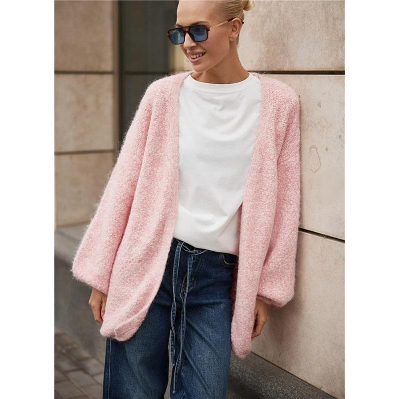 Knitted Cropped Women's Sweaters Cardigan Long Sleeve Sweater Coat Autumn Winter Chic Casual Outerwear Knitwear Top